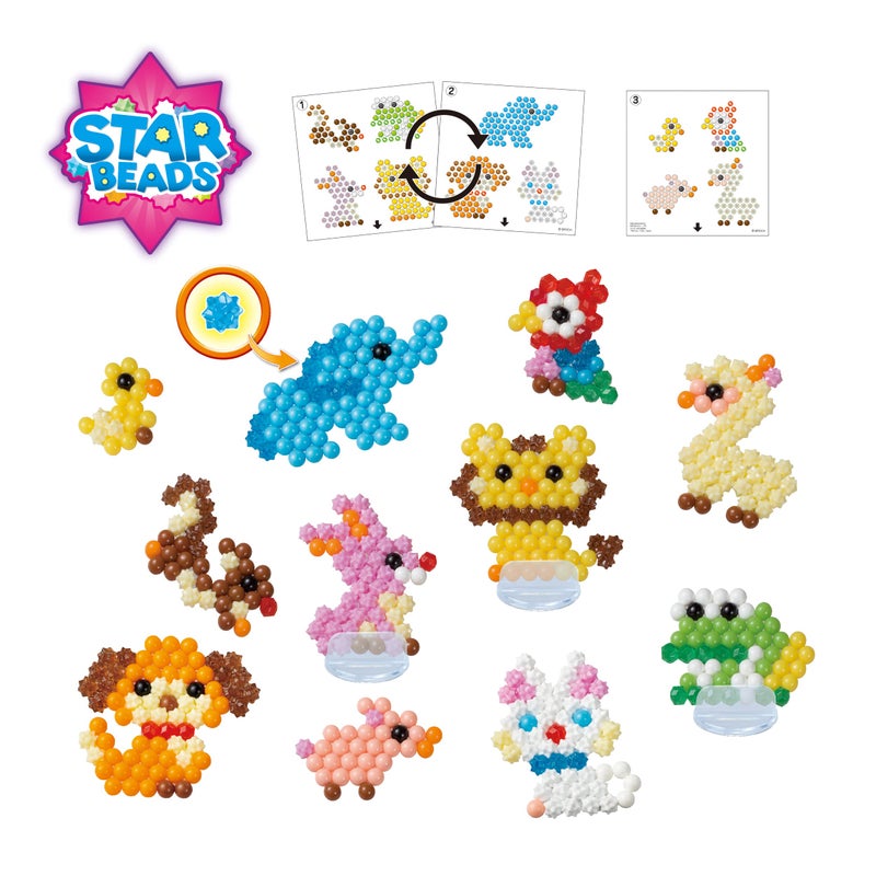 Aquabeads Arts & Crafts Animal Buddies Theme Refill with Beads and Templates - Image 2